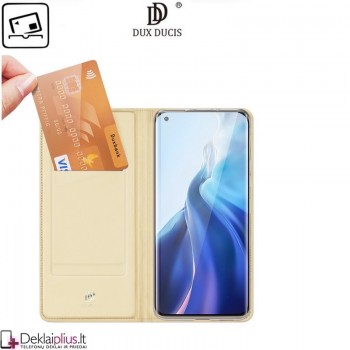 Dux Ducis dirbtinės odos atverčiamas dėklas - auksinės spalvos (telefonams Xiaomi Mi 11)